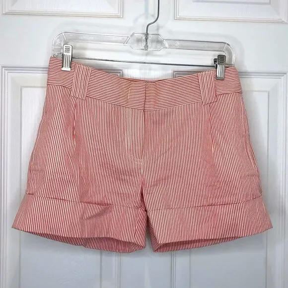 J. Crew pink and white striped city fit shorts, size 2 - Picture 1 of 11